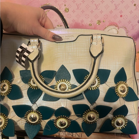 Henri Bendel West 57th Barrel Satchel Iridescent White - Picture 5 of 12